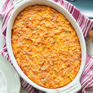 Scalloped Corn fresh from the oven ready to please