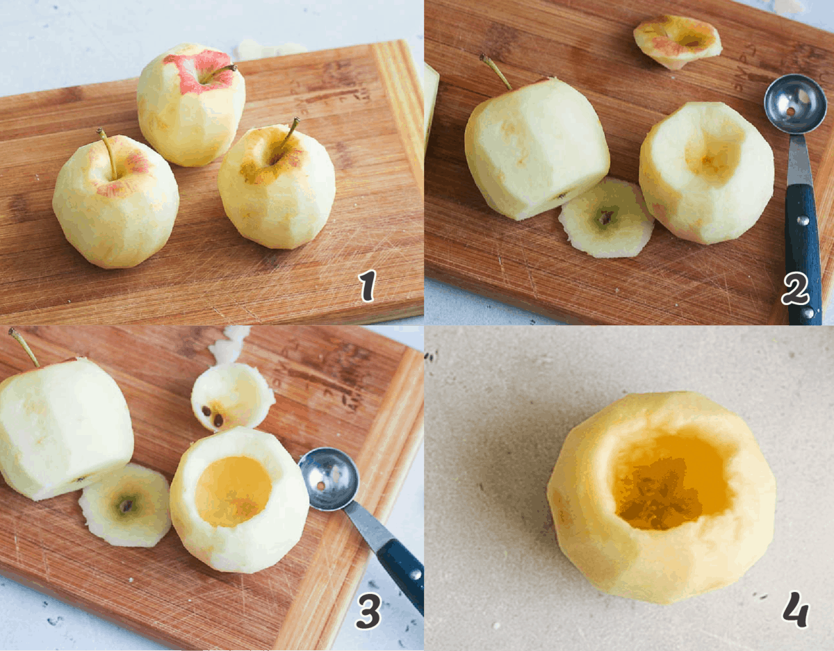 Preparing the apples