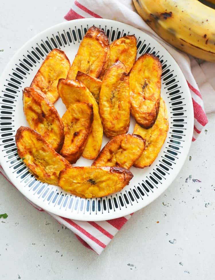 A Plate of Air Fried Plantains