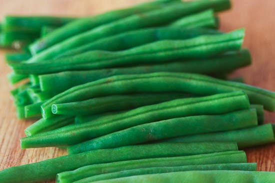 Haricots verts blanchis et prêts à déguster