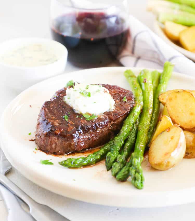 Filet Mignon Topped with Garlic Butter