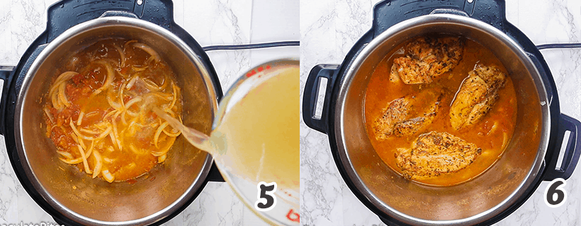 Pouring Broth on the Shredded Chicken 