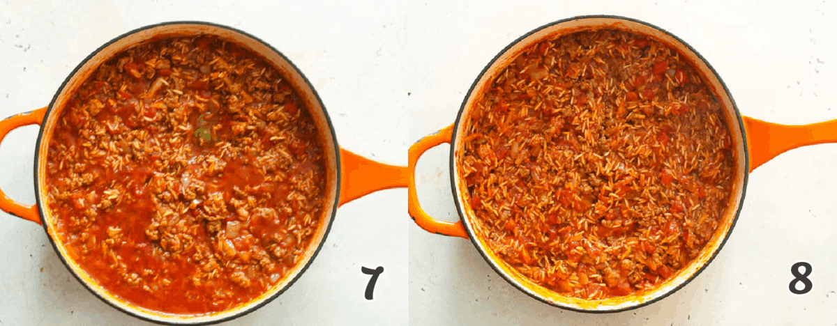 boiling the sauce base for the casserole