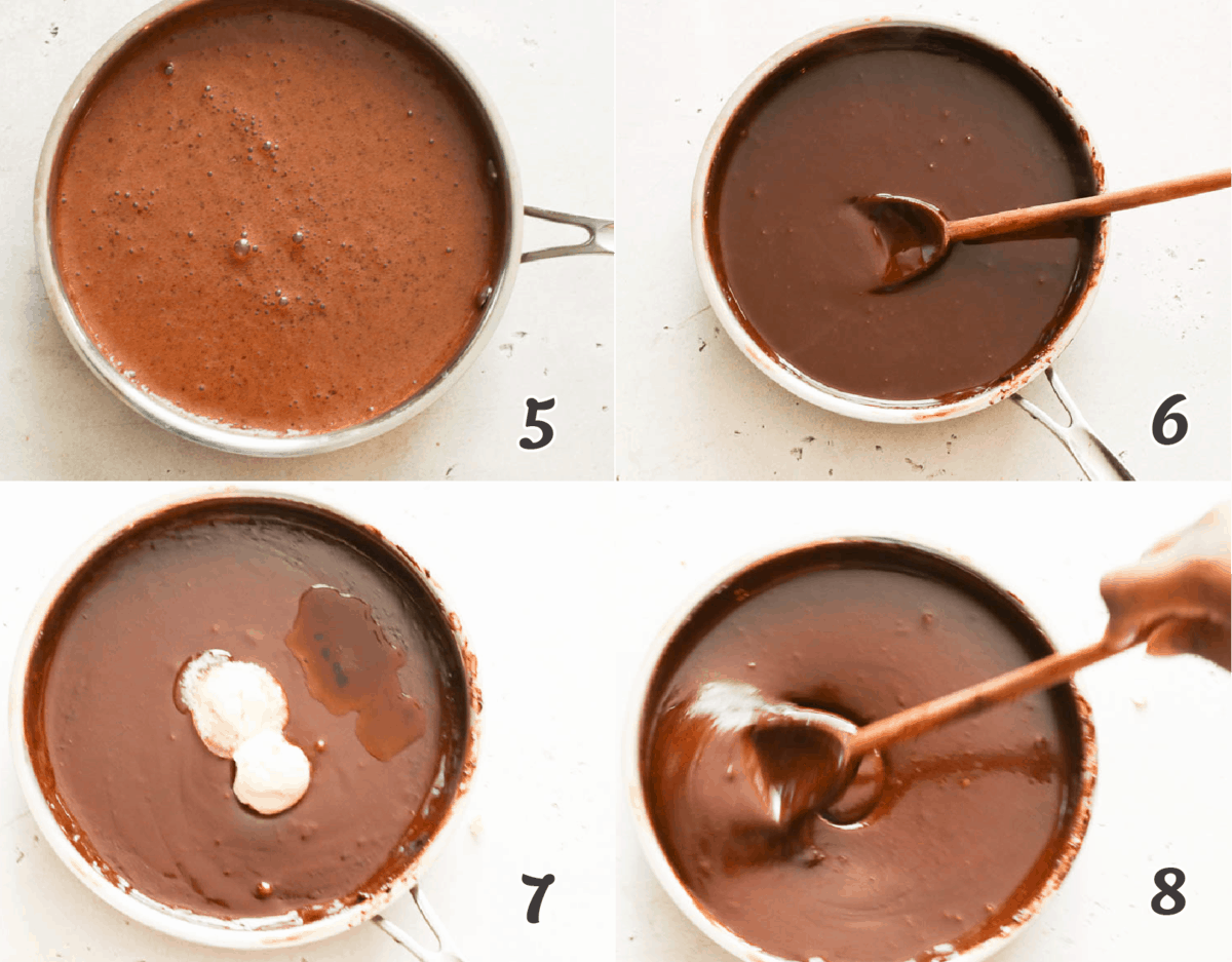 thick steps in making molten sauce for southern desserts