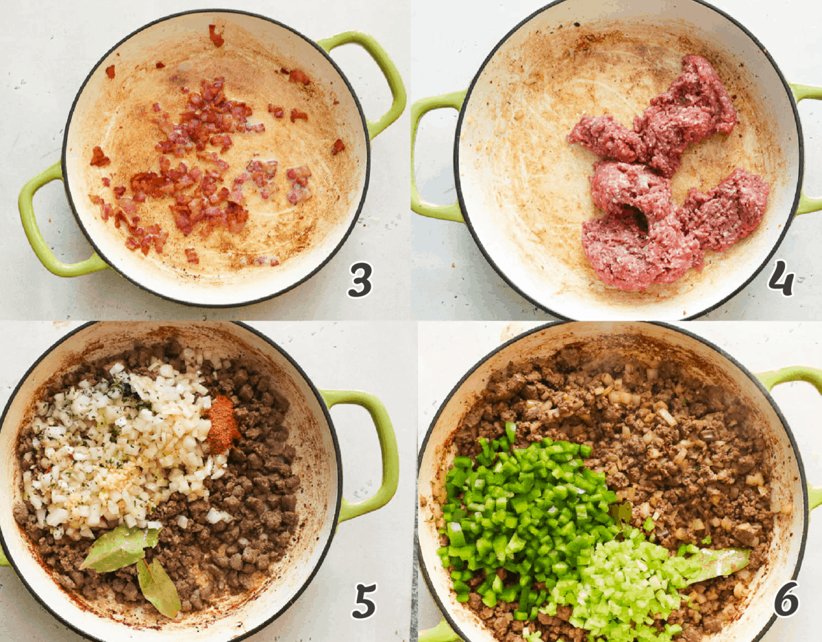 one pot sautéing the filling