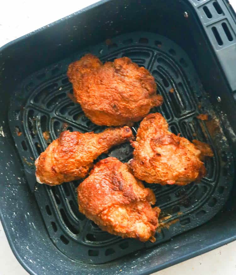 Southern Fried Chicken in an Air Fryer Basket