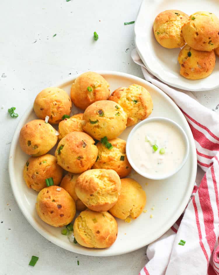 Air Fryer Hush Puppies with a Dip on the Side