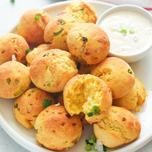 Air Fried Hush Puppies with a Dip