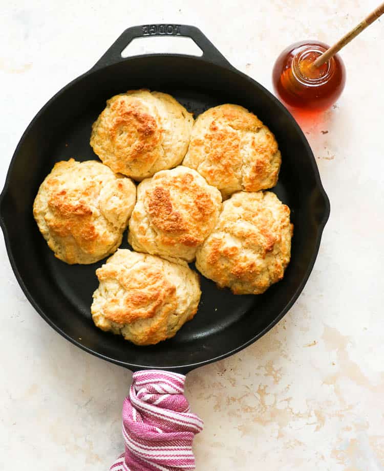 Cathead Biscuits in a skillet