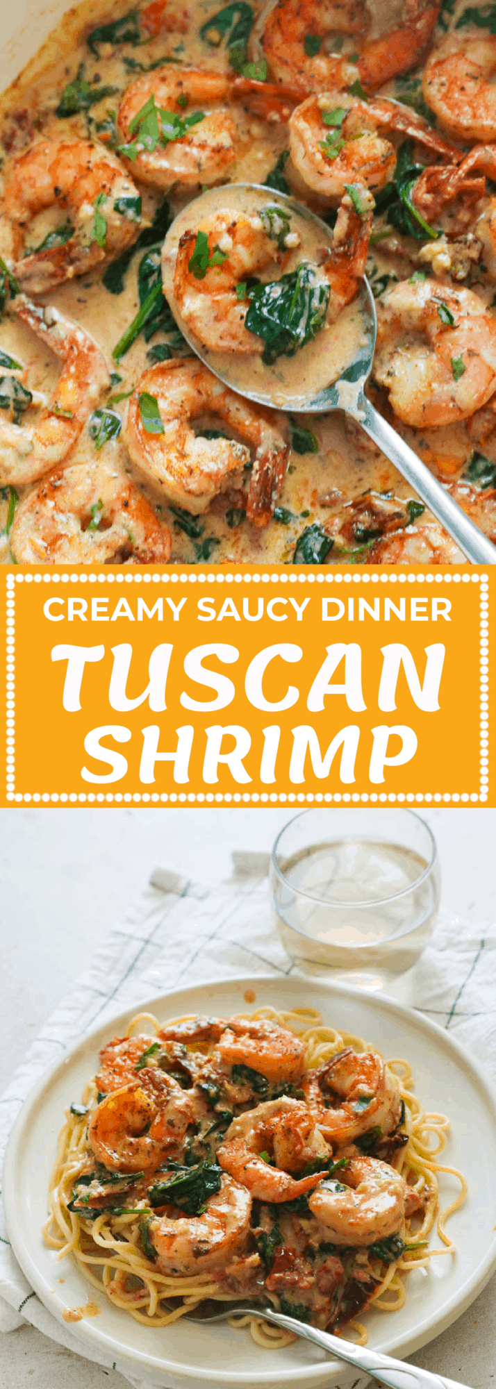 creamy saucy dinner Tuscan Shrimp