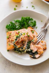 Stuffed Salmon with Spinach