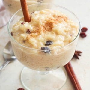 Arroz con Leche with Cinnamon Stick