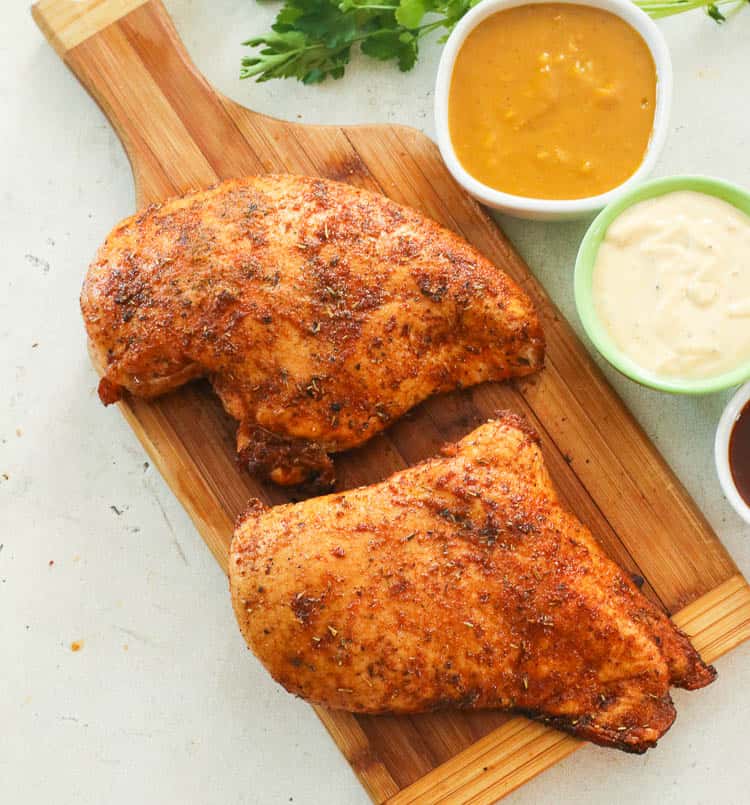 vertical smoked chicken breast