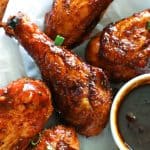 Smoked Chicken Legs with barbecue sauce dip