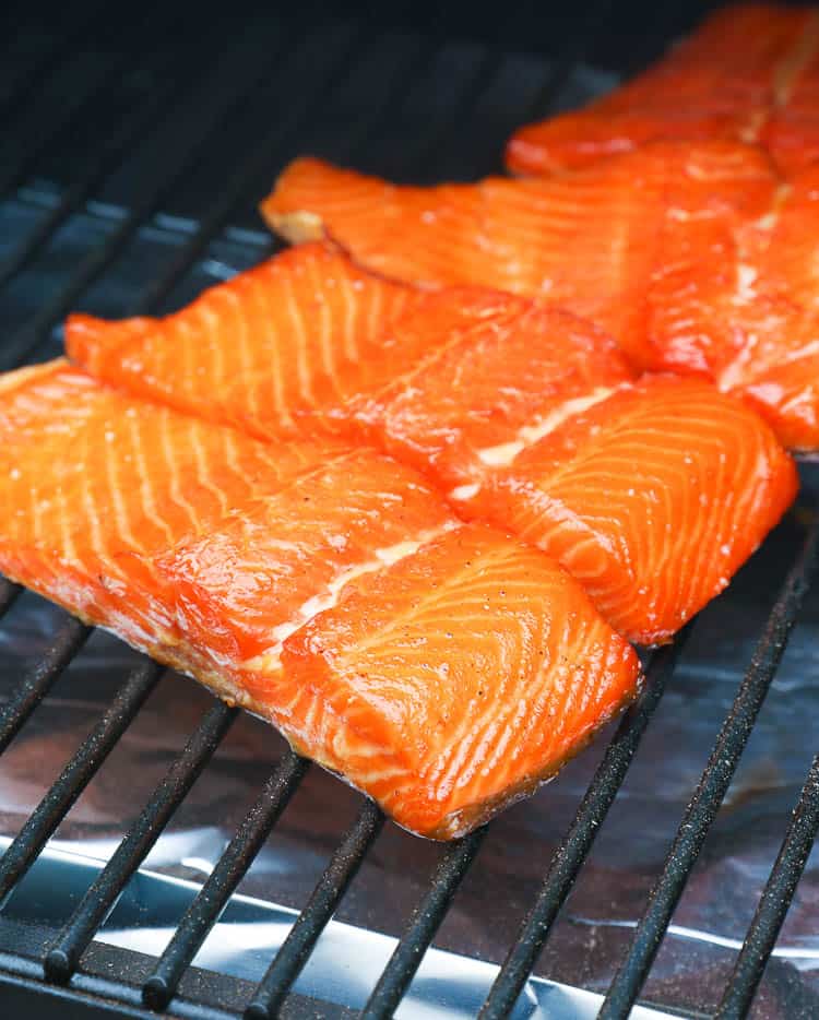 smoking salmon brined with dry rub