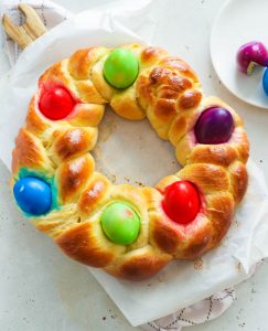 Braided Easter Bread Wreath