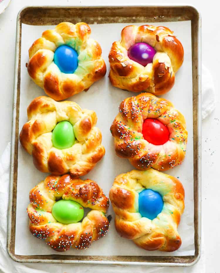 Individual Easter Bread in a Sheet Pan