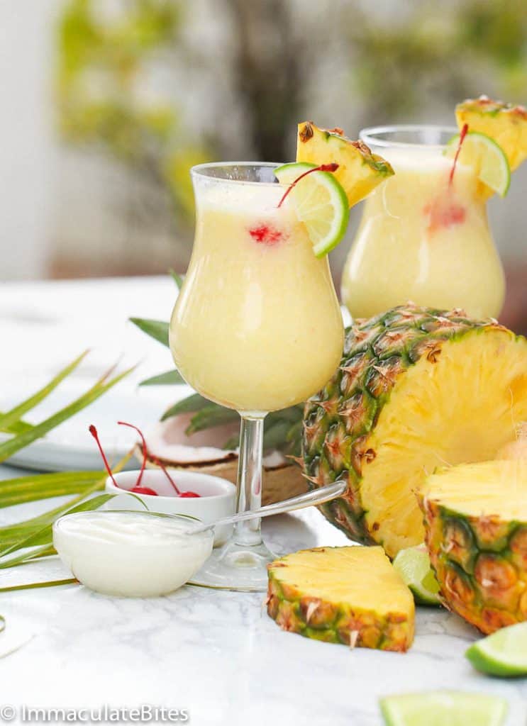 2 glasses of pina colada