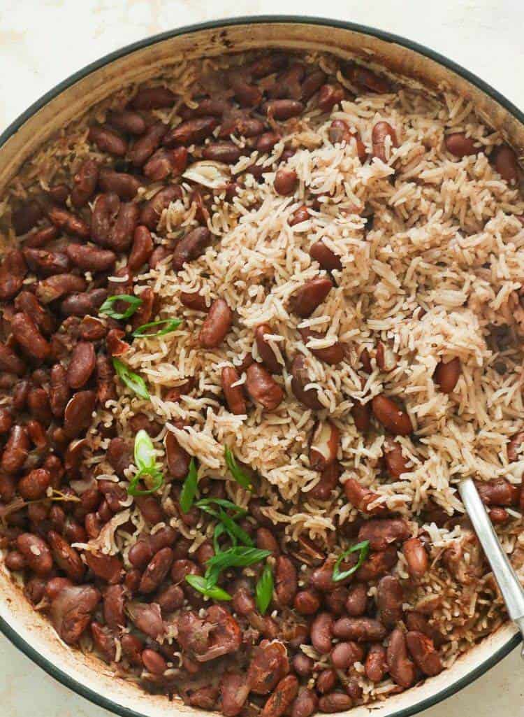 Jamaican Rice and Peas fresh from the stove