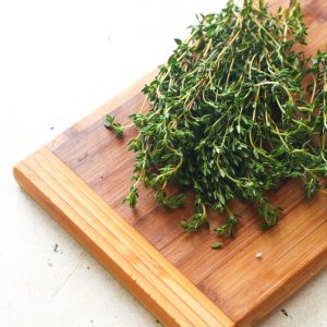 Thyme on cutting board