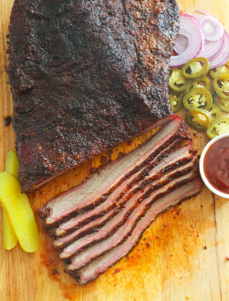 beef brisket slices with jalapeno
