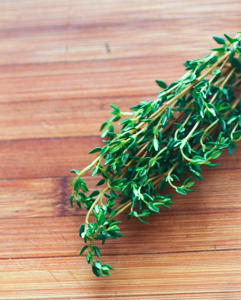 Sprig on cutting board