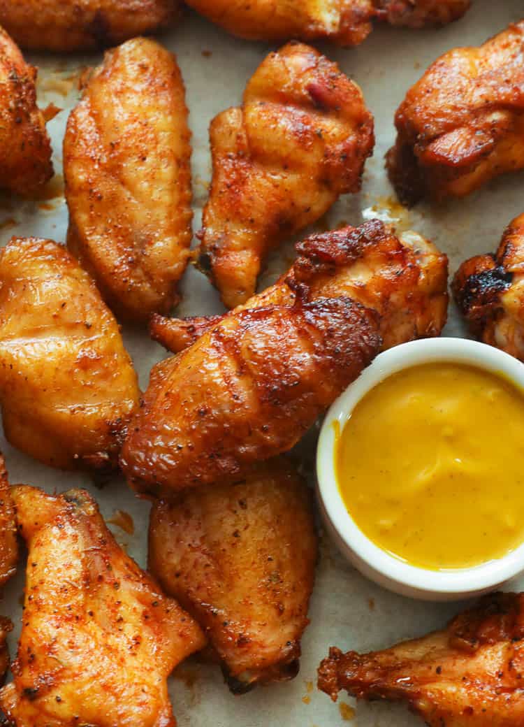 Smoked Chicken Wings w/mustard BBQ sauce