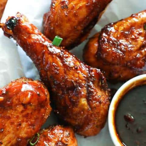 Smoked Chicken Legs served with dipping sauce