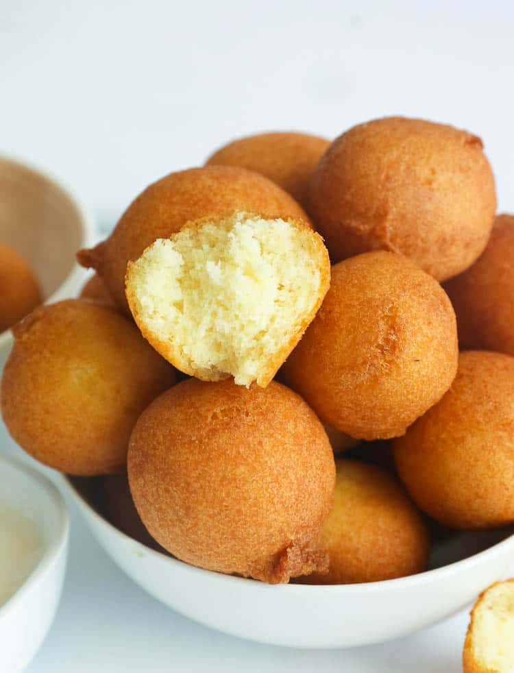 Plain fried donut holes for simple comfort food