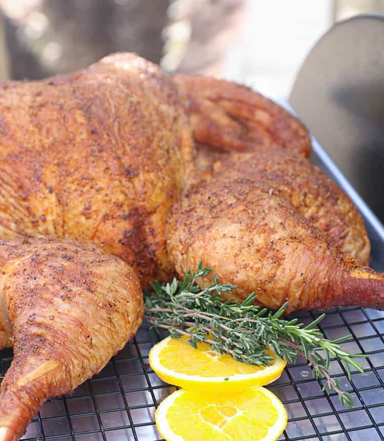 Freshsmoked spatchcoked poultry