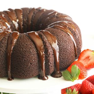 chocolate pound cake with chocolate ganache