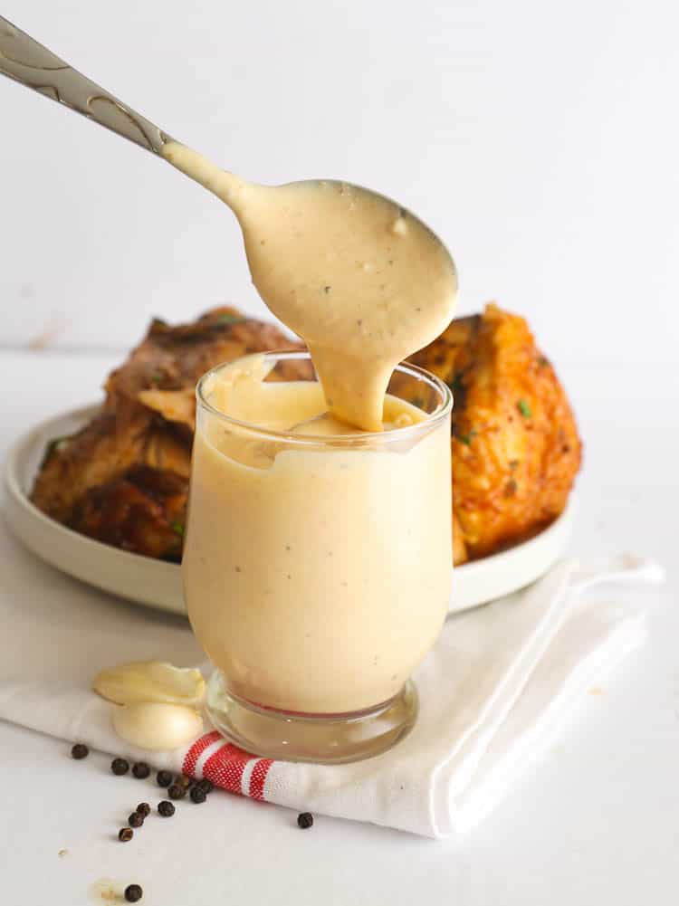 White BBQ Sauce in Glass