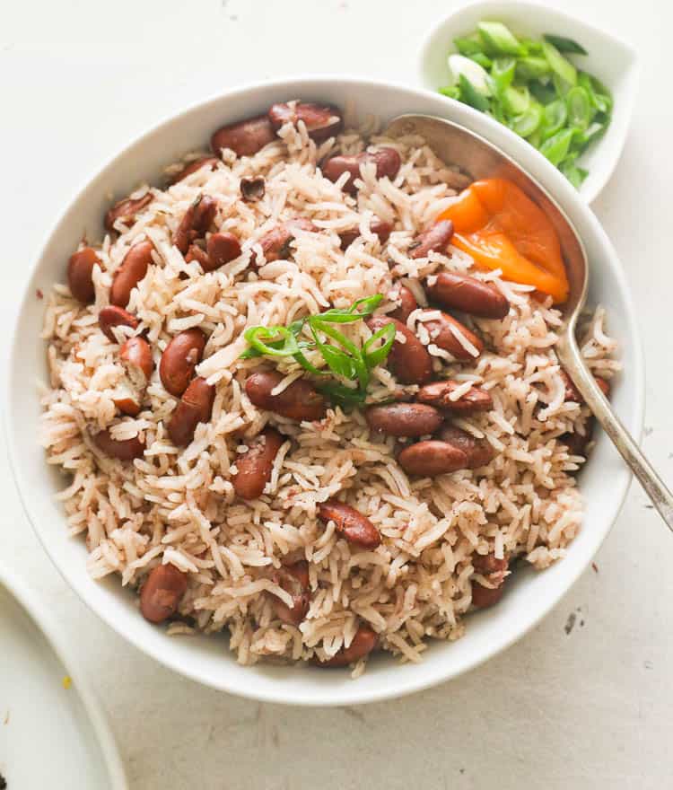 A bowl of Jamaican Rice and Peas