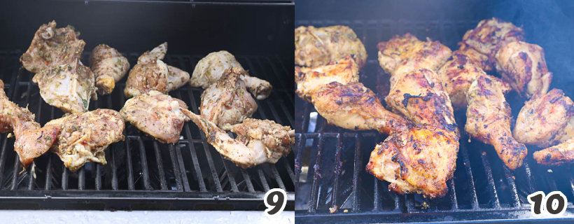 grilling the jerk chicken