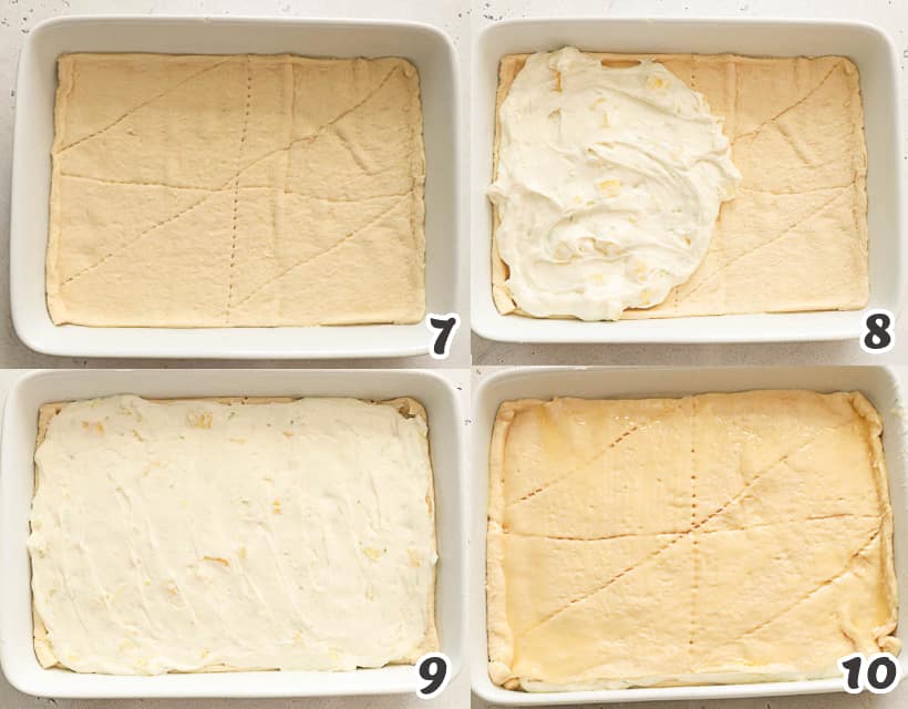 how to layer sopapilla cheesecake 