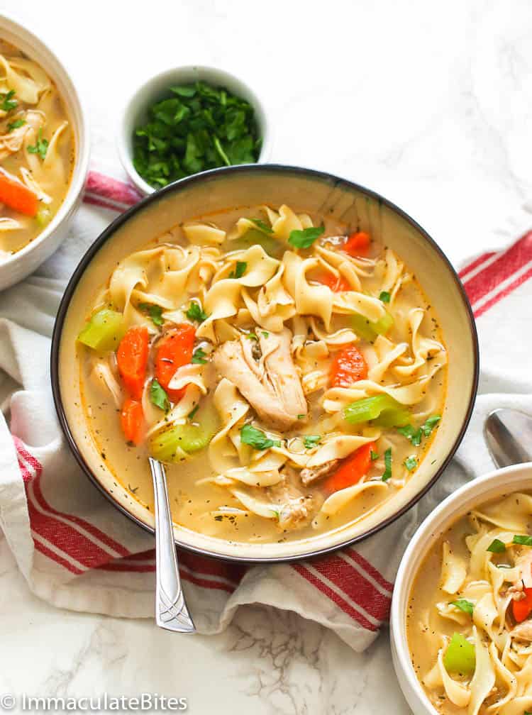 Chicken Noodle Soup with spoon