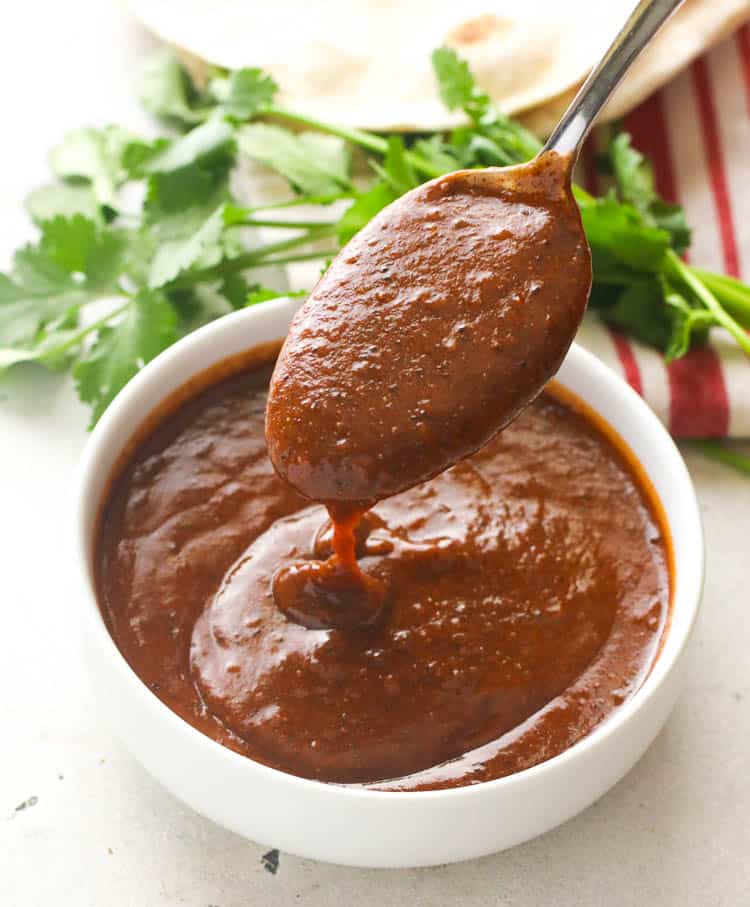 Enchilada Sauce in white bowl