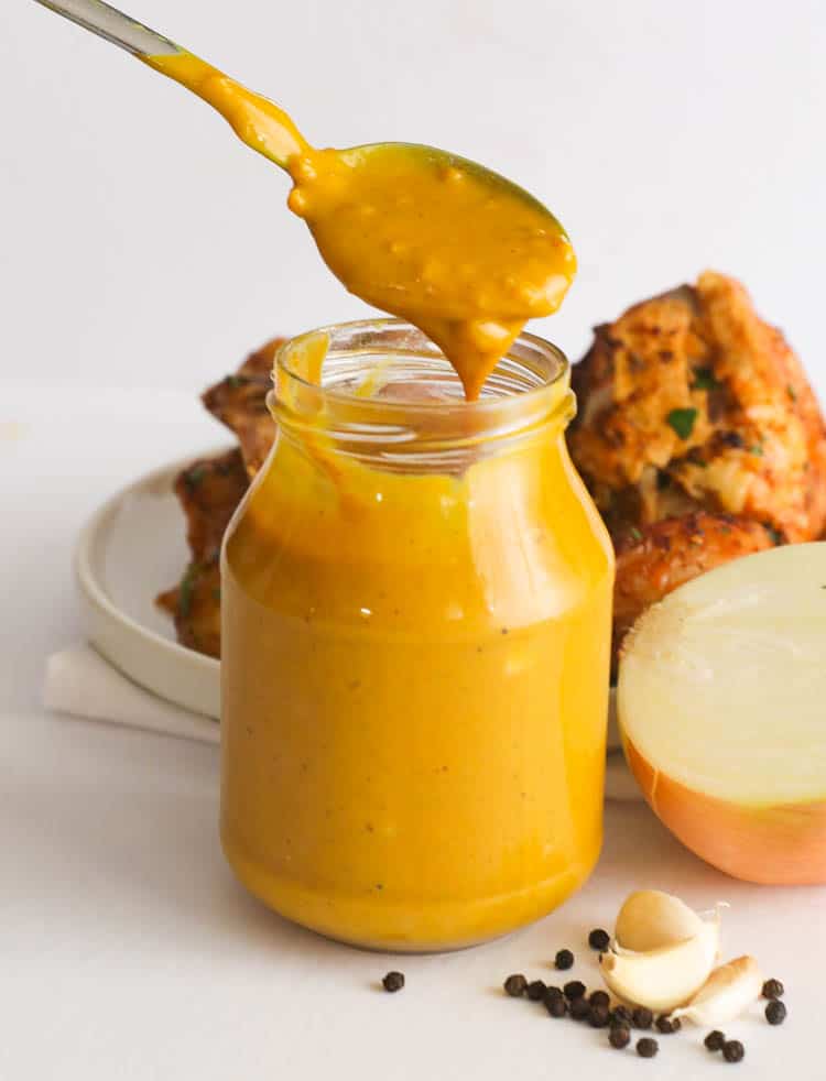 Mustard BBQ Sauce with ingredients