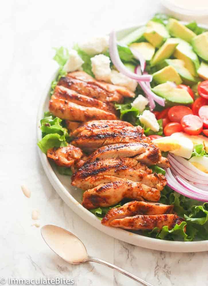 Cajun Chicken Avocado Salad with Dressing