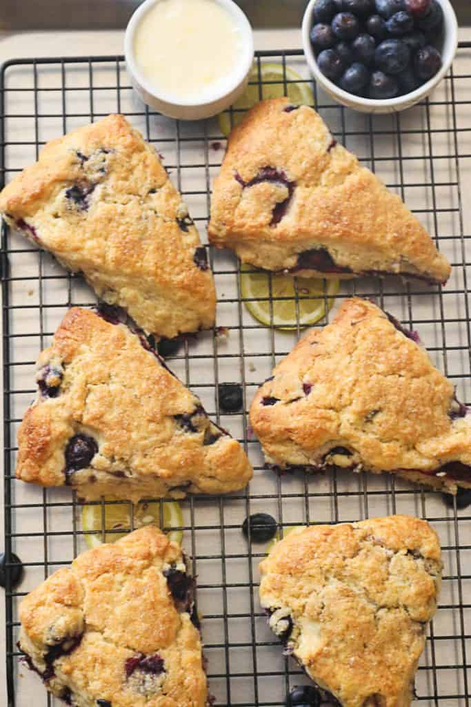 Lemon Blueberry Scones in a pan