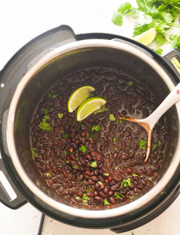 Instant Pot Black Beans Topped with Lime