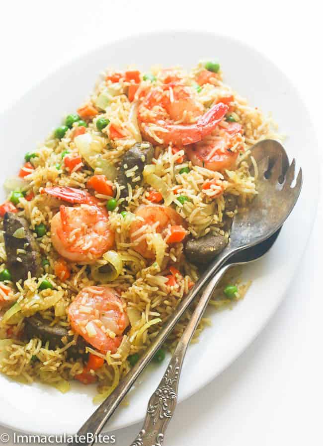 Nigerian Fried Rice with Shrimp