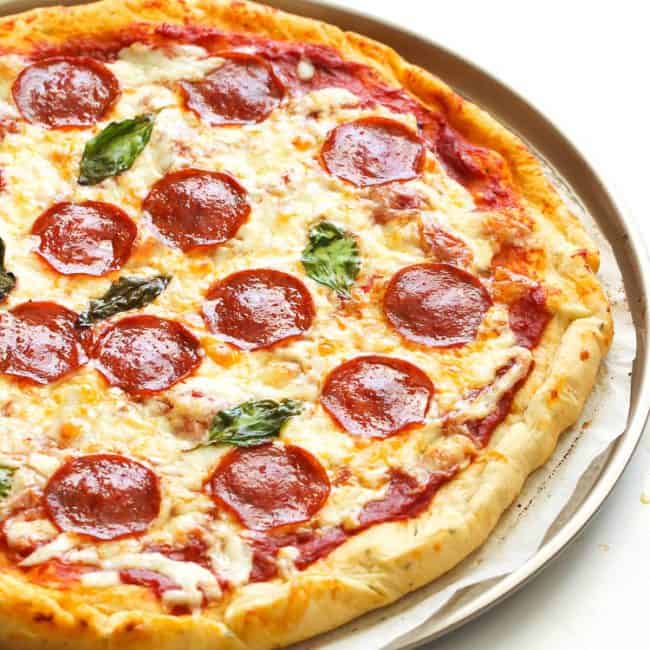 Pizza with pepperoni