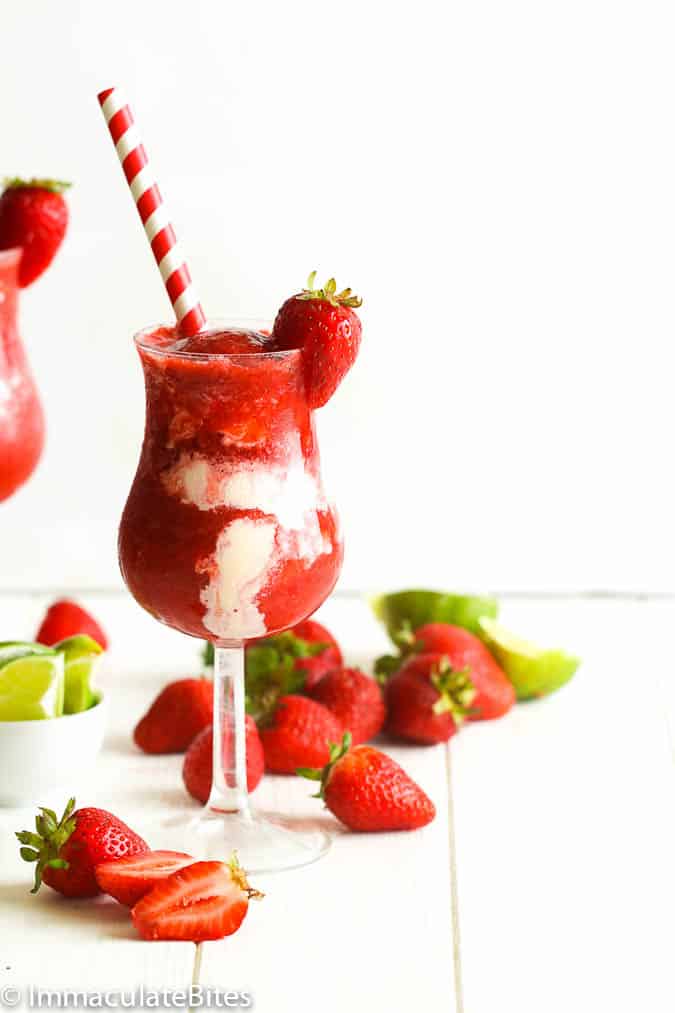 Strawberry Daiquiri with Straw is an ideal Juneteenth red drink