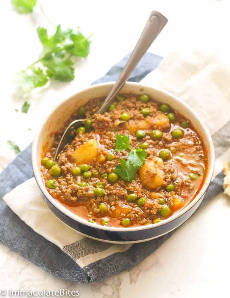 Ground beef curry in a bowl