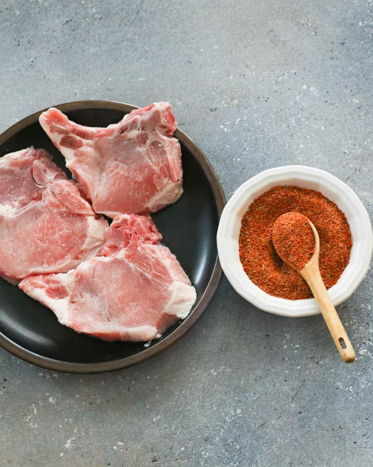 Pork chops seasoned with homemade seasoning