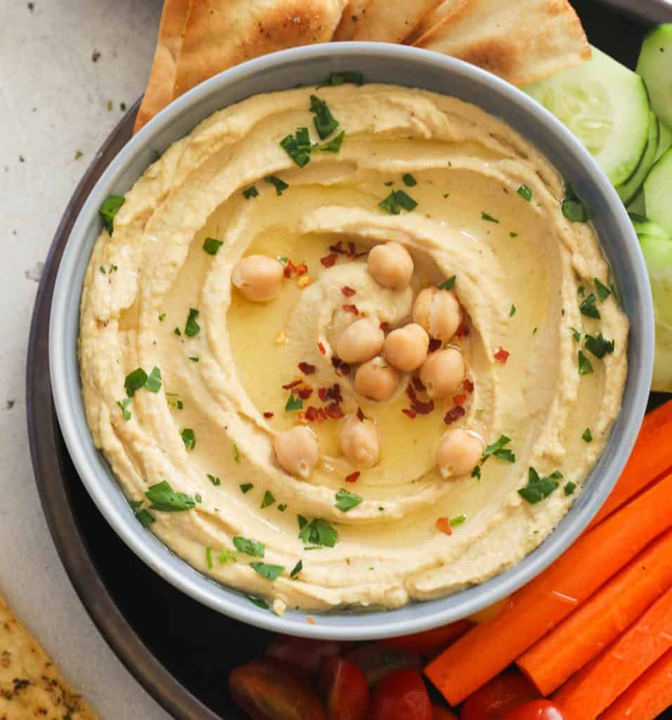 Hummus Topped with Chickpeas