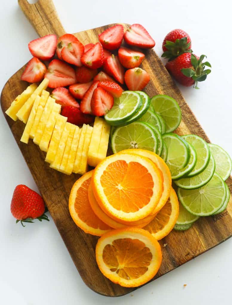 The fruit that goes into the cocktail.