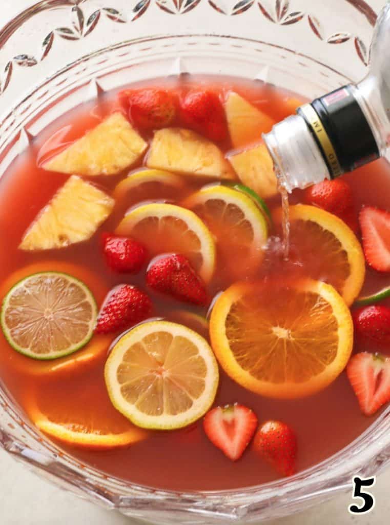 Mixing all the ingredients together.