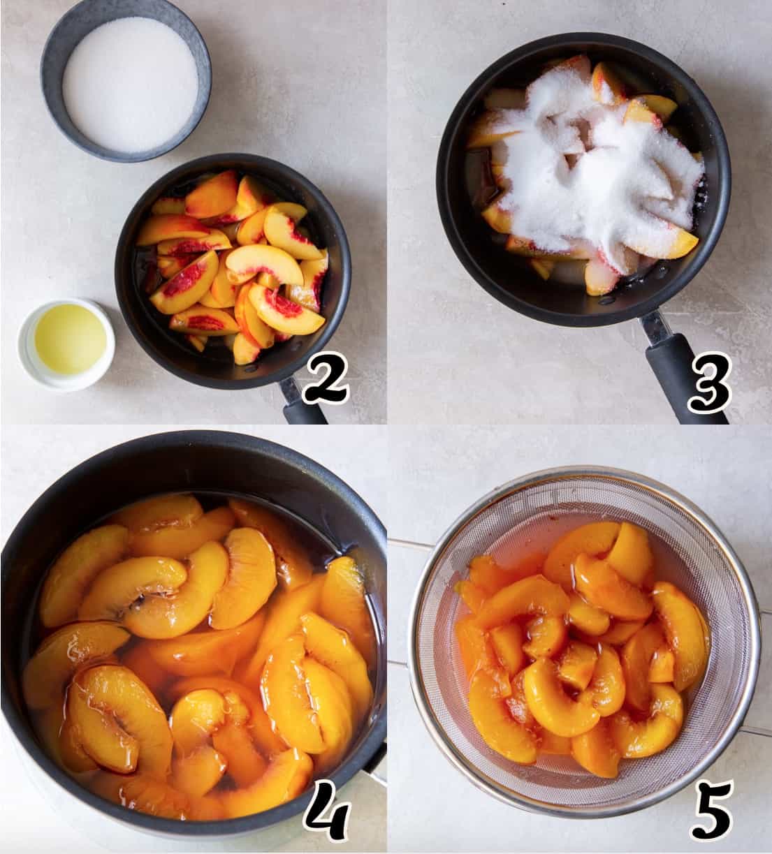 Making the Peach Syrup